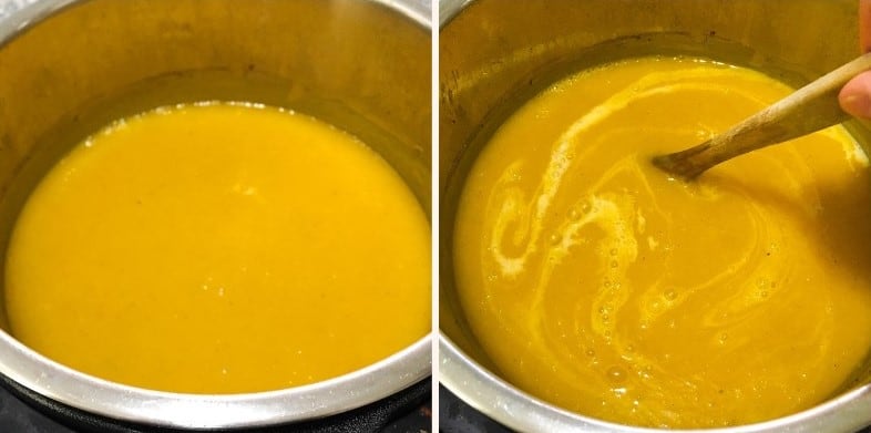 butternut squash soup in instant pot after pureeing
