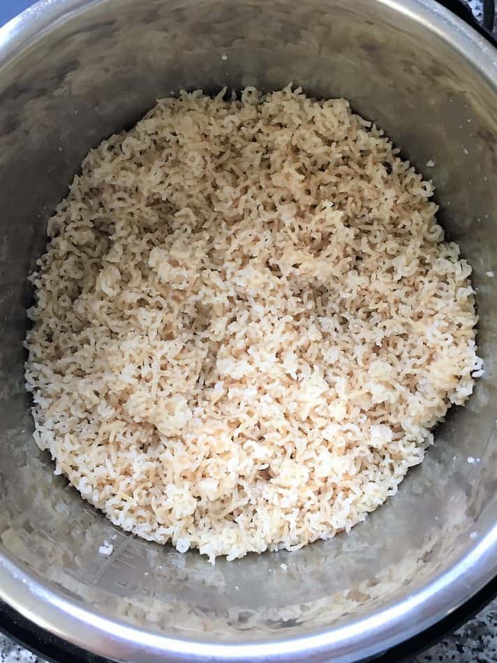 cooked coconut rice in the instant pot