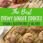 vegan ginger cookies PIN with text overlay.