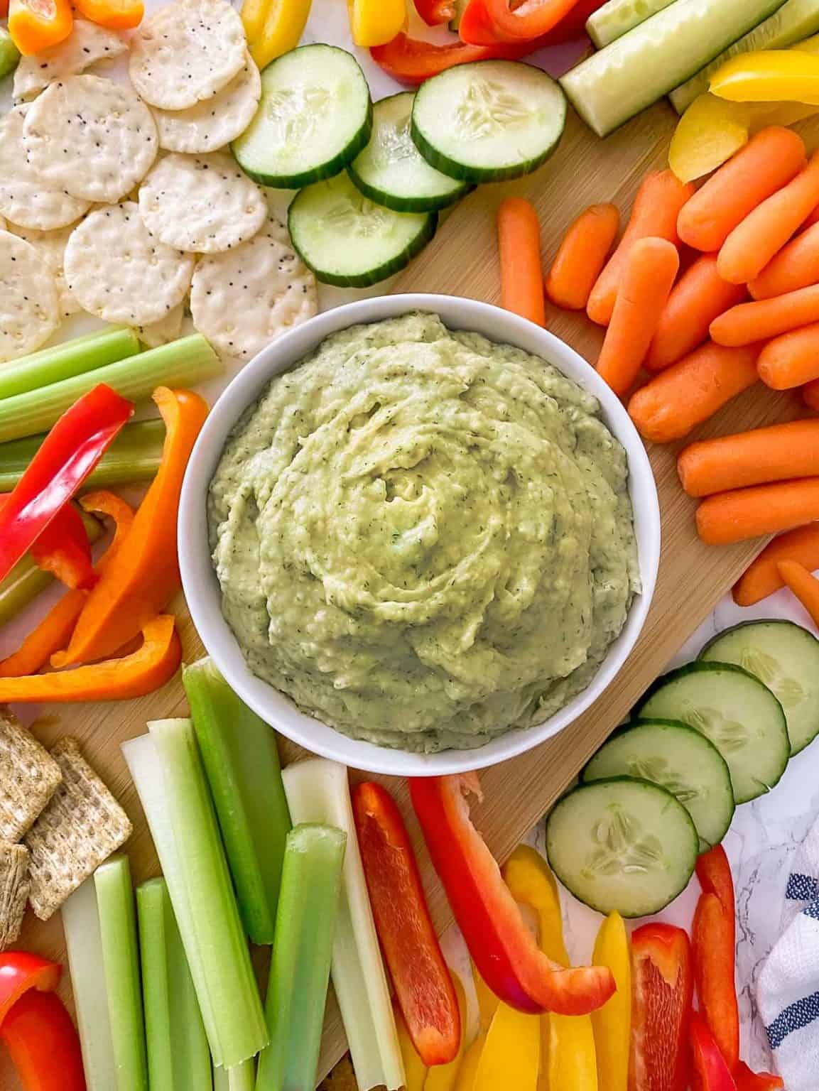 Dill Pickle White Bean Hummus [Oil Free] This Healthy Kitchen