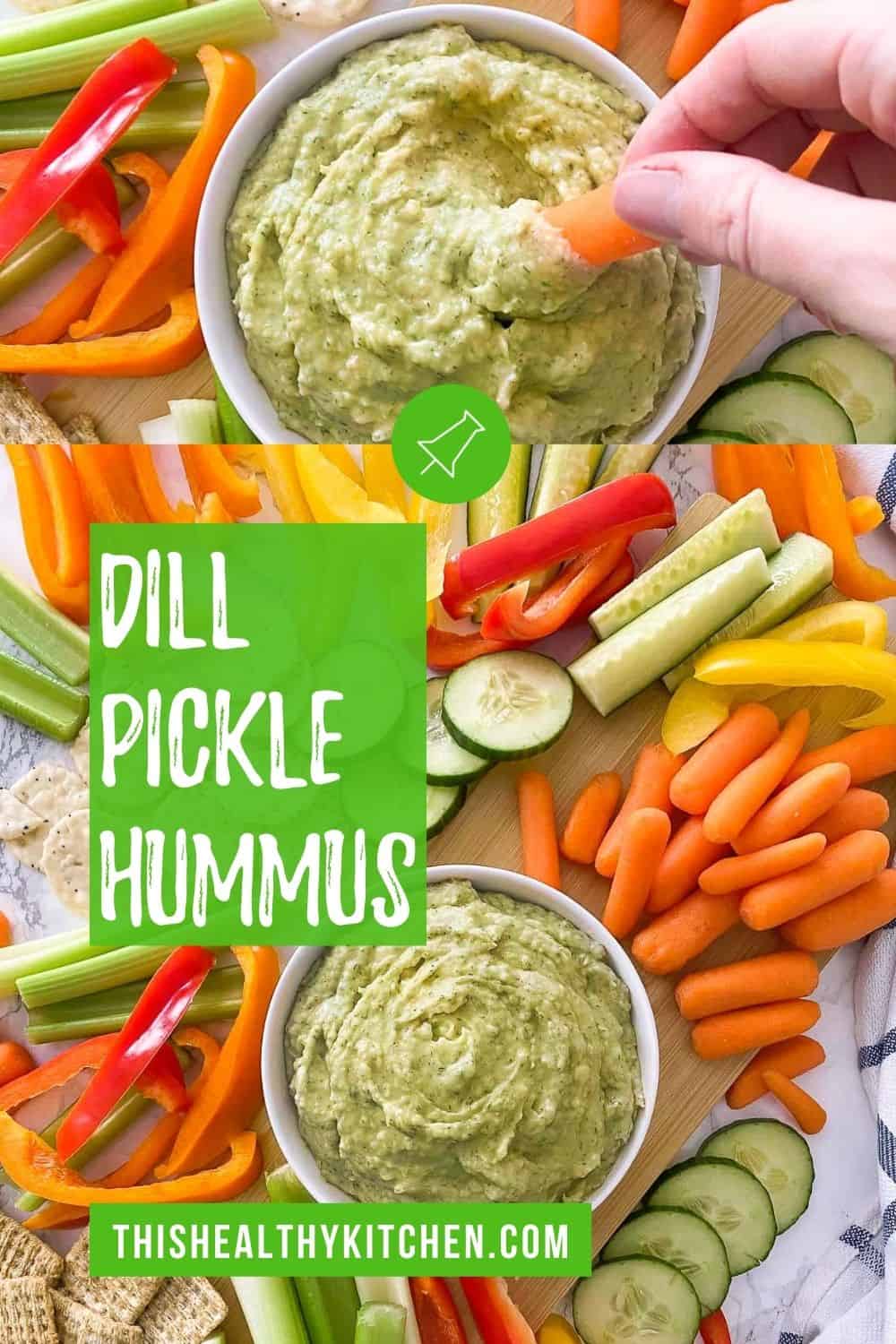 Dill Pickle White Bean Hummus [Oil Free] This Healthy Kitchen