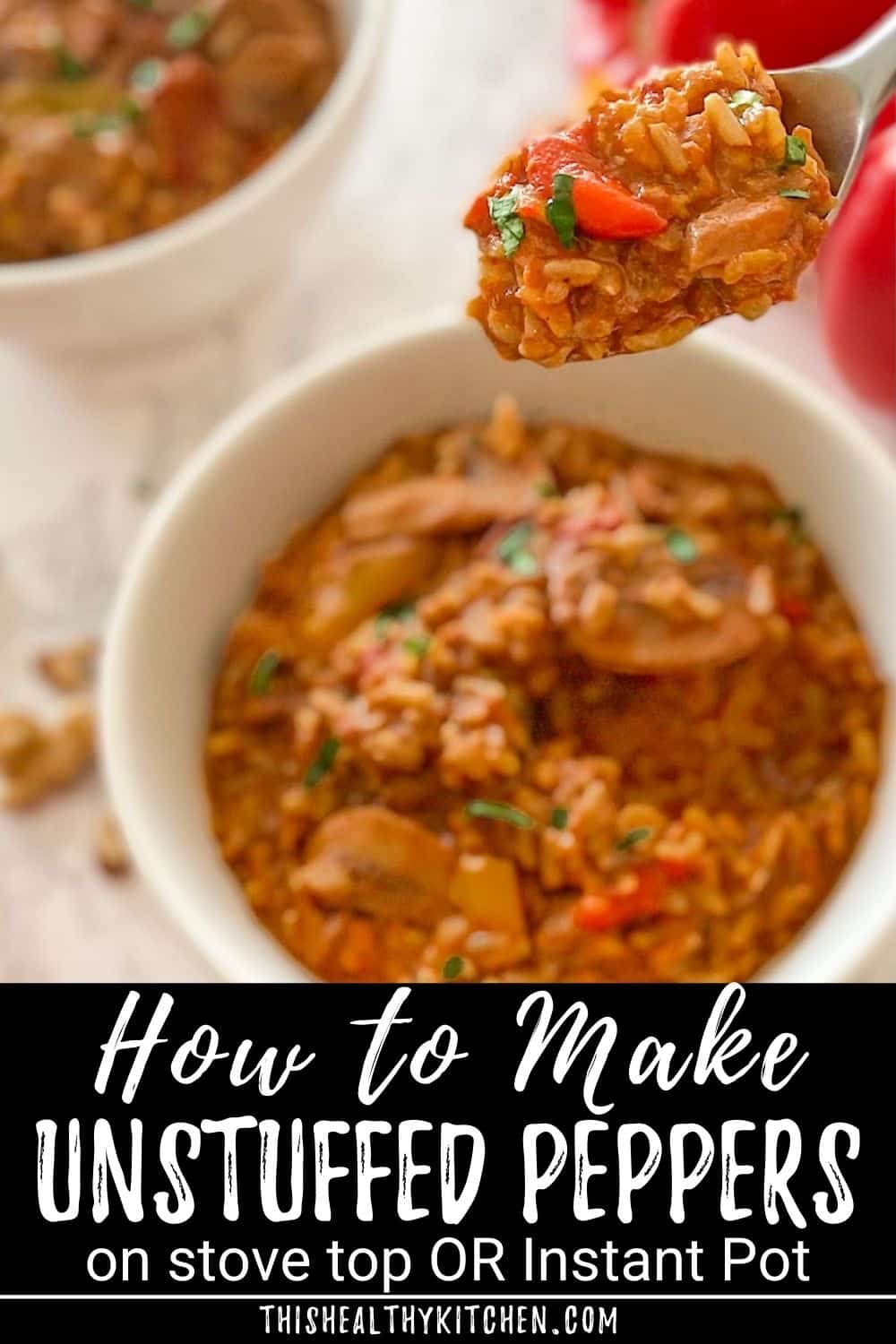 Instant Pot Unstuffed Peppers [V+GF] This Healthy Kitchen