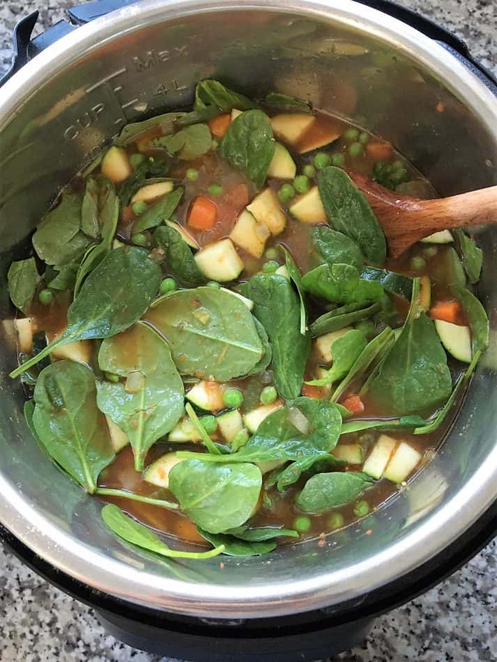 Instant Pot Vegetable Quinoa Soup prep