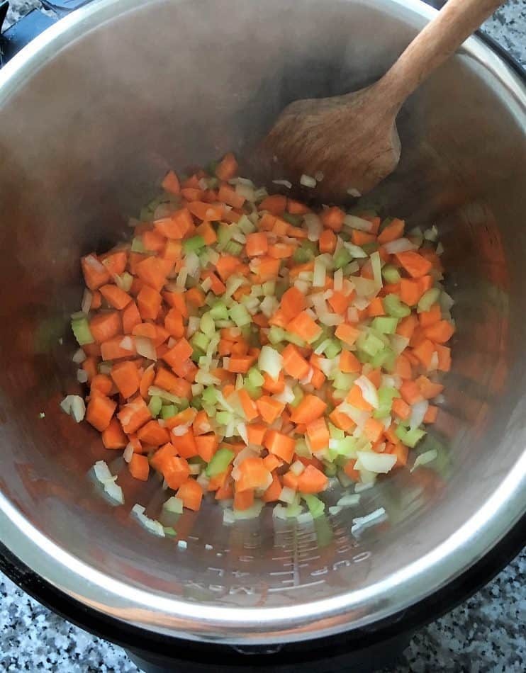 Instant Pot Vegetable Quinoa Soup prep