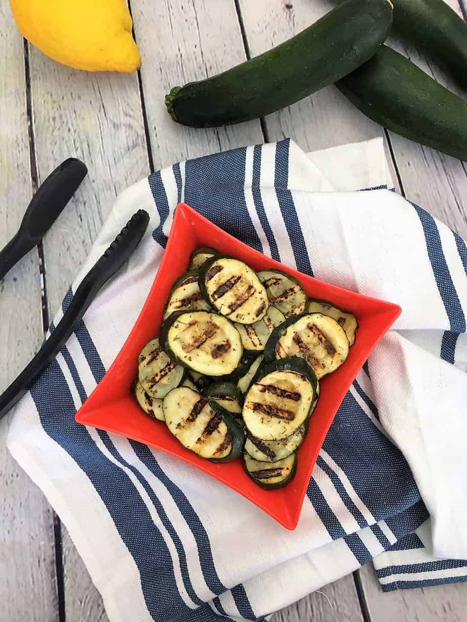 Oil Free Lemon Herb Grilled Zucchini - This Healthy Kitchen