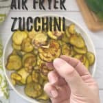 air fryer zucchini PIN with text overlay.