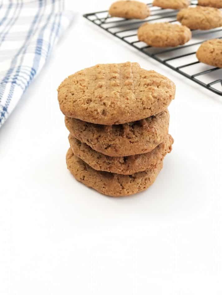 stack of almond butter cookies