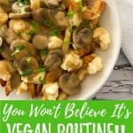vegan poutine PIN with text overlay.