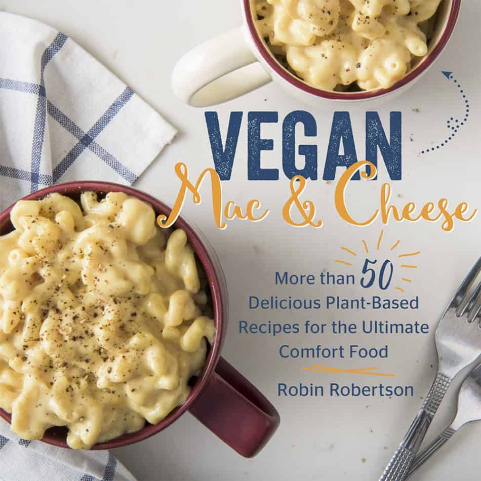Mac and cheese cookbook cover that reads "Vegan Mac and Cheese"