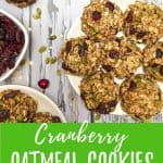 Cranberry Oatmeal Cookies PIN with text overlay.