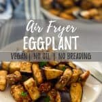Air fryer eggplant PIN with text overlay.