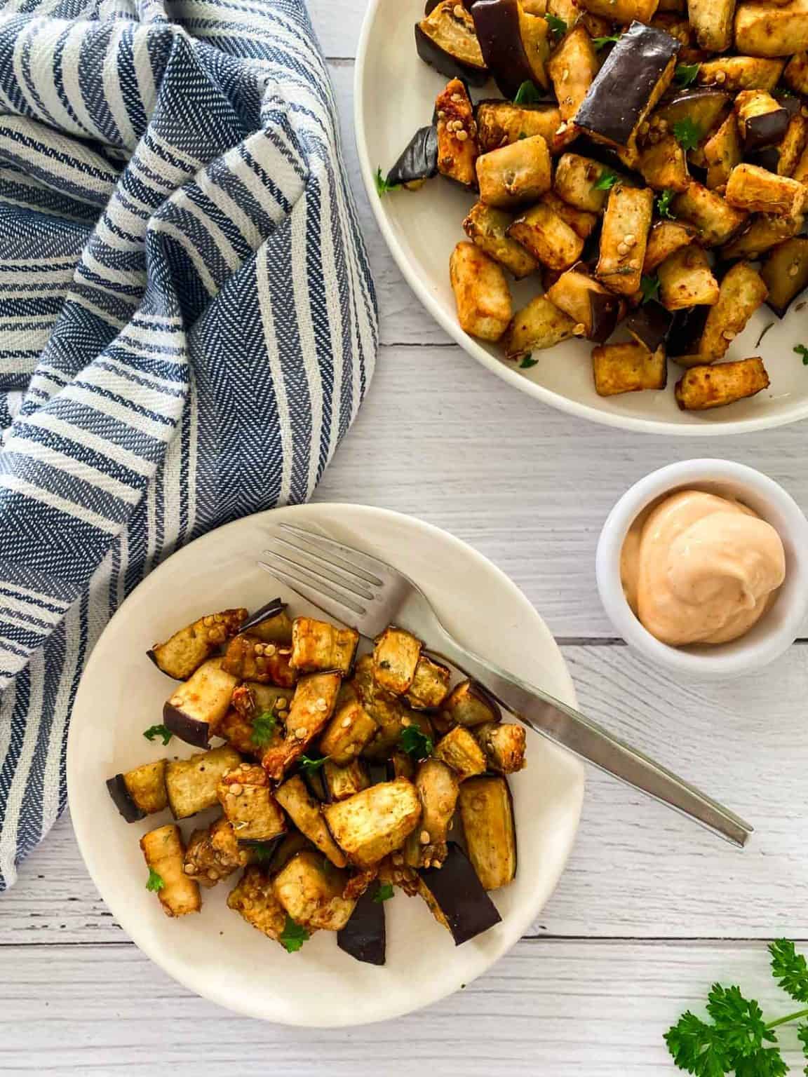 Healthy Air Fryer Eggplant [Oil Free] This Healthy Kitchen