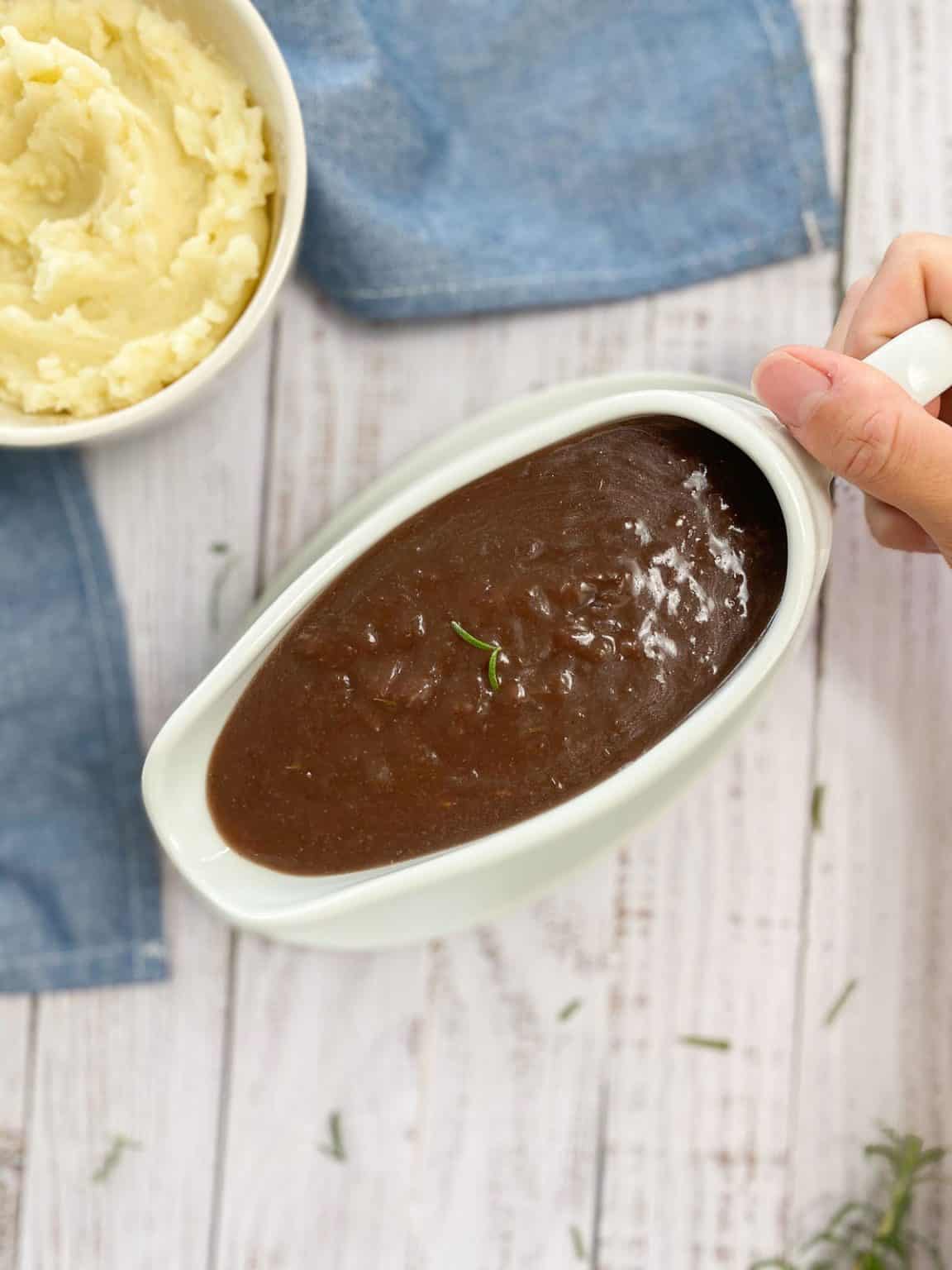 Vegan Onion Gravy with Oil Free Option This Healthy Kitchen