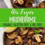 air fryer mushrooms PIN with text overlay.