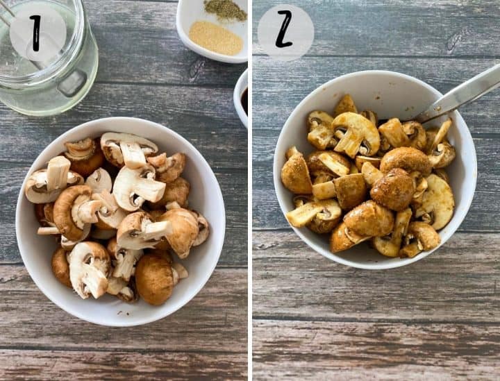 Healthy Air Fryer Mushrooms [Oil Free] This Healthy Kitchen