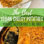 Vegan hash brown casserole PIN with text overlay.