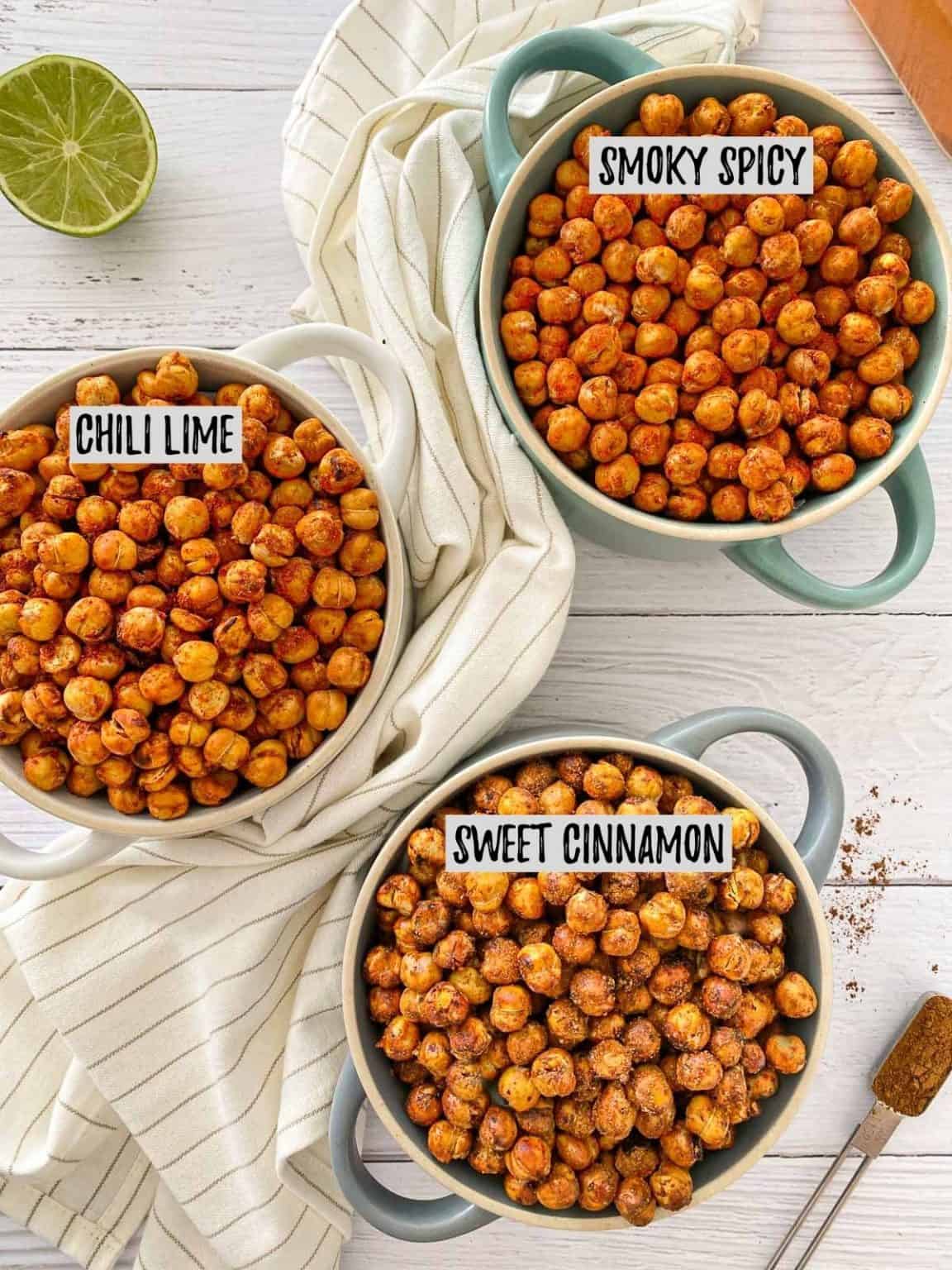 Oil Free Air Fryer Chickpeas [Five Flavours] This Healthy Kitchen