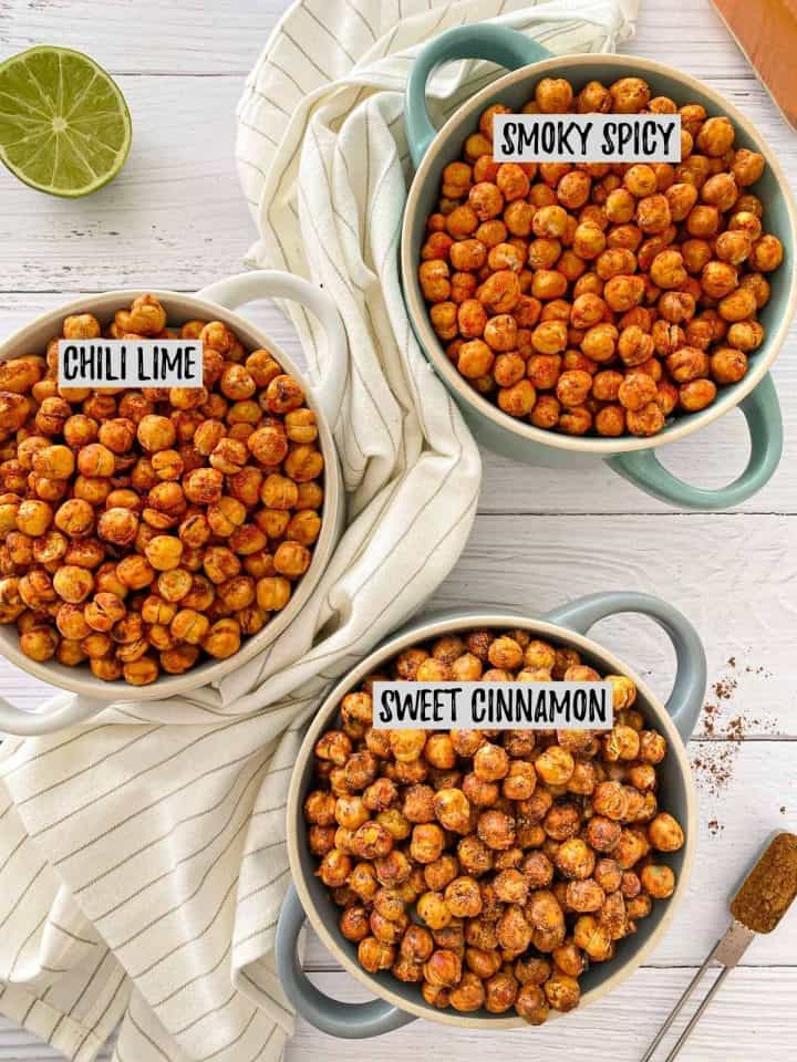Oil Free Air Fryer Chickpeas [Five Flavours] This Healthy Kitchen