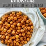 air fryer chickpeas PIN with text overlay.