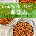 air fryer chickpeas PIN with text overlay.