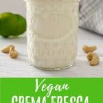 vegan crema fresca PIN with text overlay.