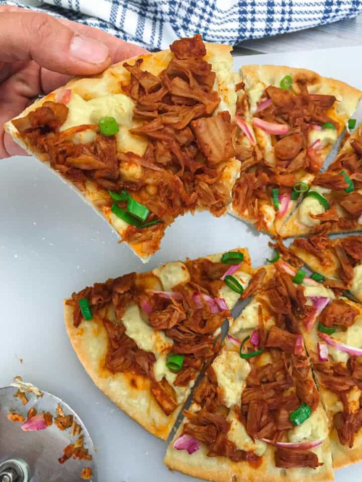BBQ Jackfruit Pizza [Vegan] This Healthy Kitchen