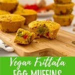 vegan frittata muffins PIN with text overlay.