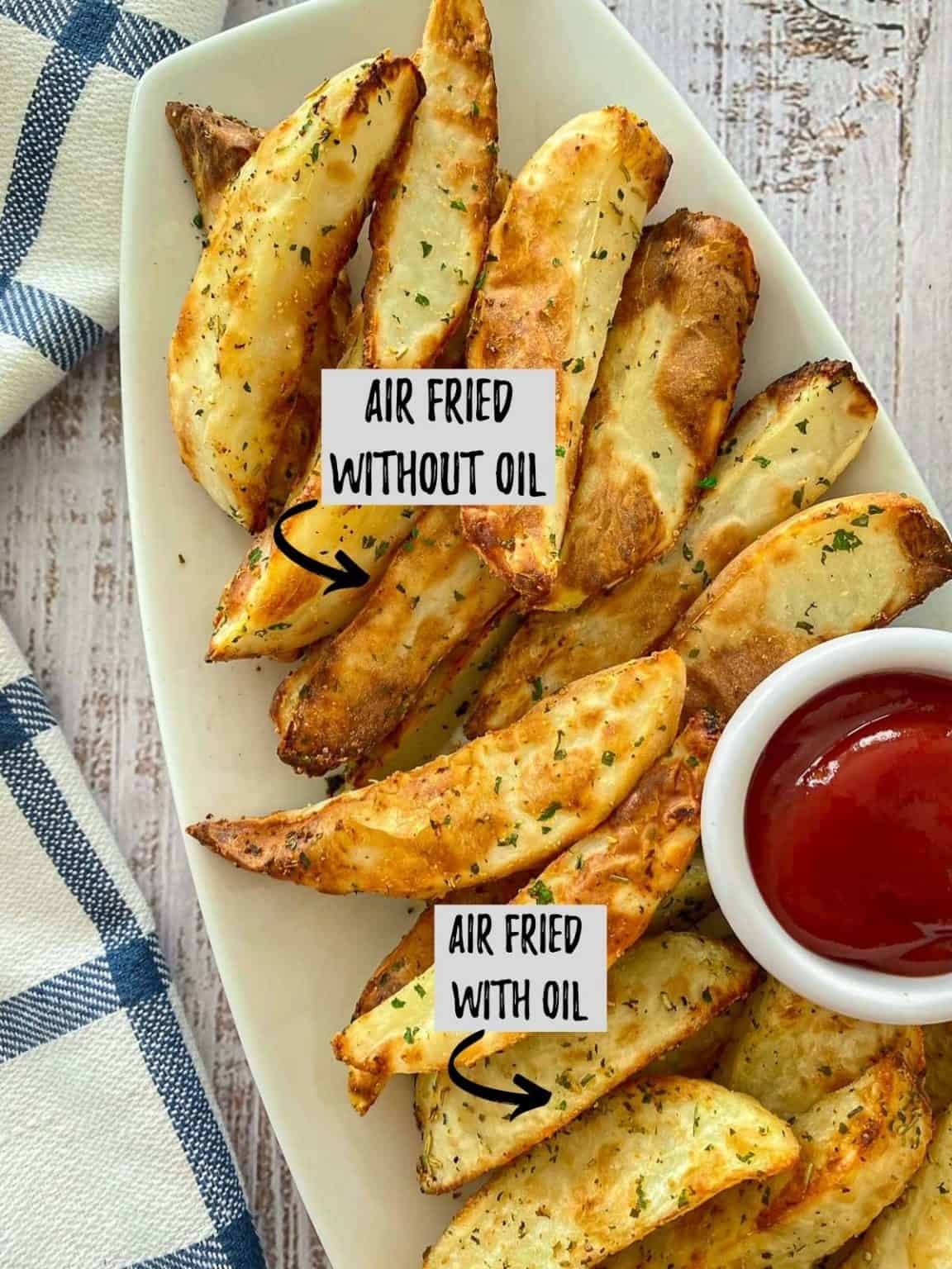 Crispy Air Fryer Potato Wedges [w/ Oil Free Option] This Healthy Kitchen