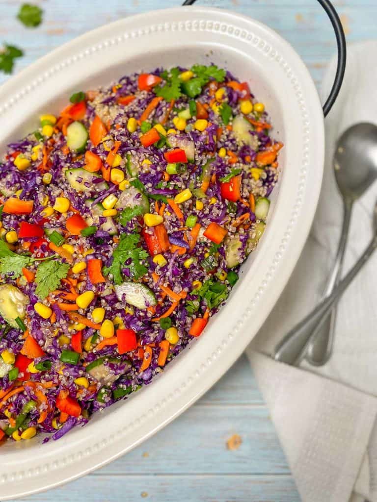 Cabbage Quinoa Salad w/ Oil Free Dressing This Healthy Kitchen