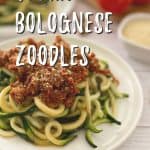 vegan zoodles PIN with text overlay.