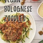 vegan zoodles PIN with text overlay.