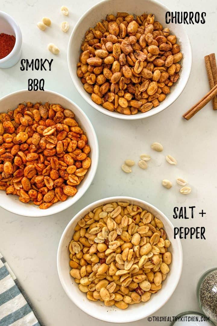 Air Fryer Peanuts in Three Flavours! [No Oil Needed] This Healthy Kitchen