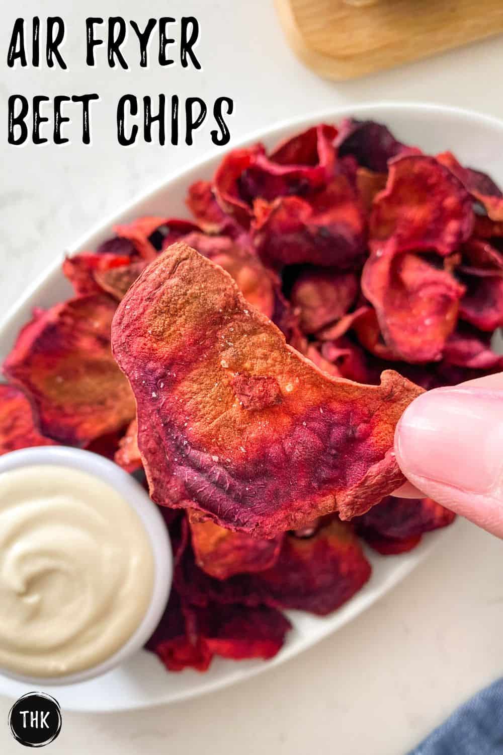 Air Fryer Beet Chips [Oil Free] This Healthy Kitchen