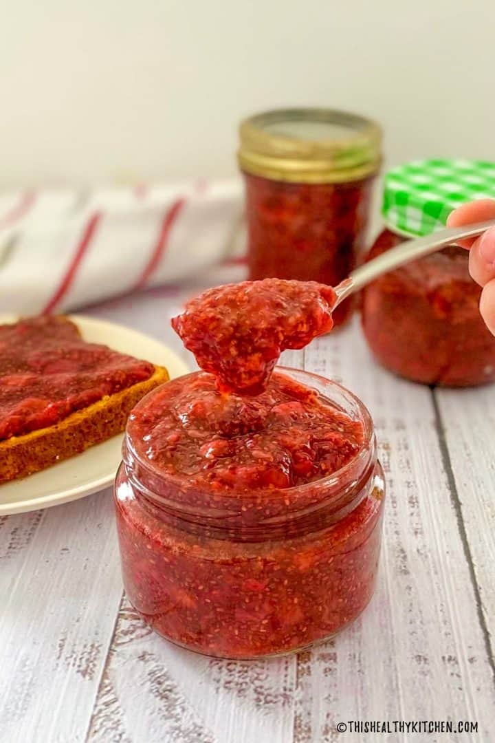 Sugar Free Strawberry Jam [No Pectin] This Healthy Kitchen