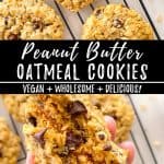 Vegan peanut butter oatmeal cookies PIN