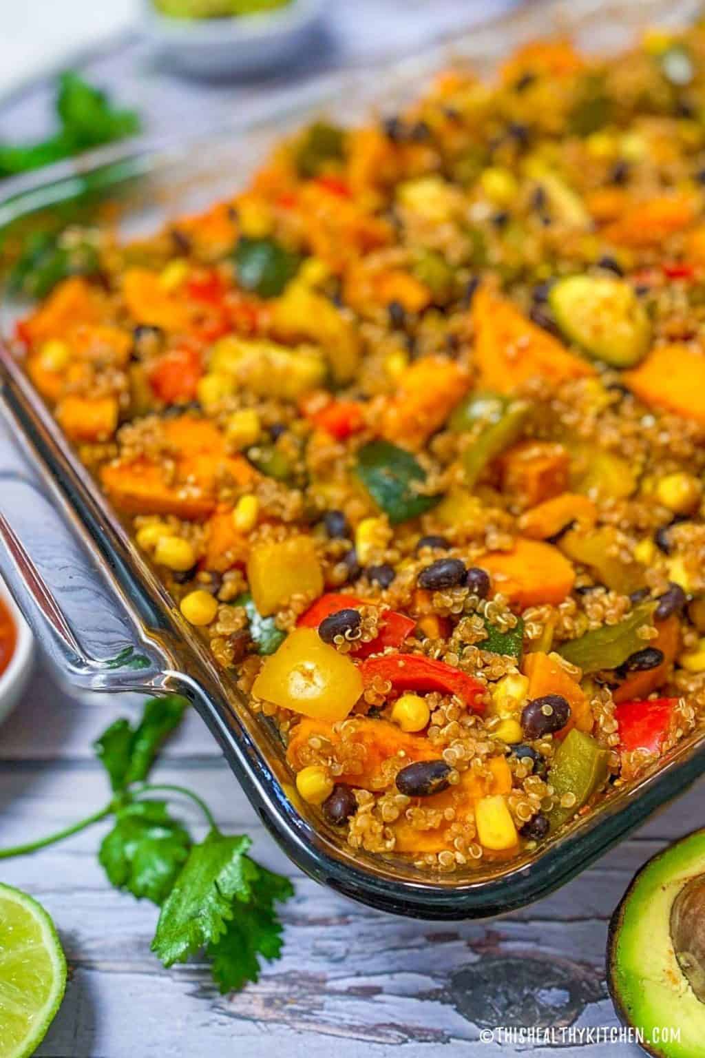 Vegan Enchilada Casserole [Oil Free] This Healthy Kitchen
